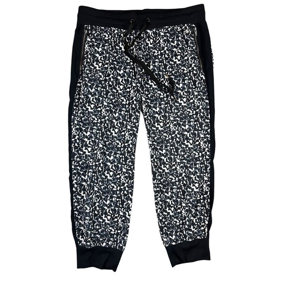 Gap Fit Lightweight Crop Jogger  Women's Size S  Black Print Zip Pockets Stretch - Picture 1 of 10